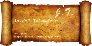 Jakó Talamér névjegykártya